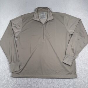 Military Sleeping Shirt Heat Retentive Long Sleeve 1/4 Zip Tan Tactical Sz Large